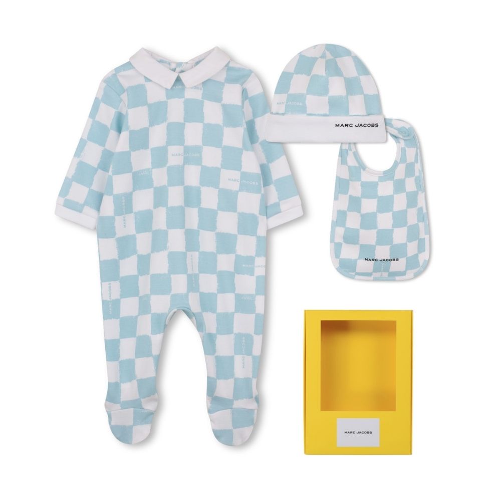 Marc Jacobs Set Romper+Bib+Hat Nuagewhite
