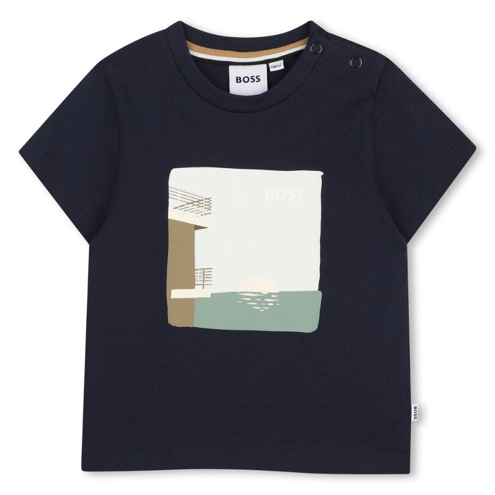 Boss Tshirt Sea Graphic Navy