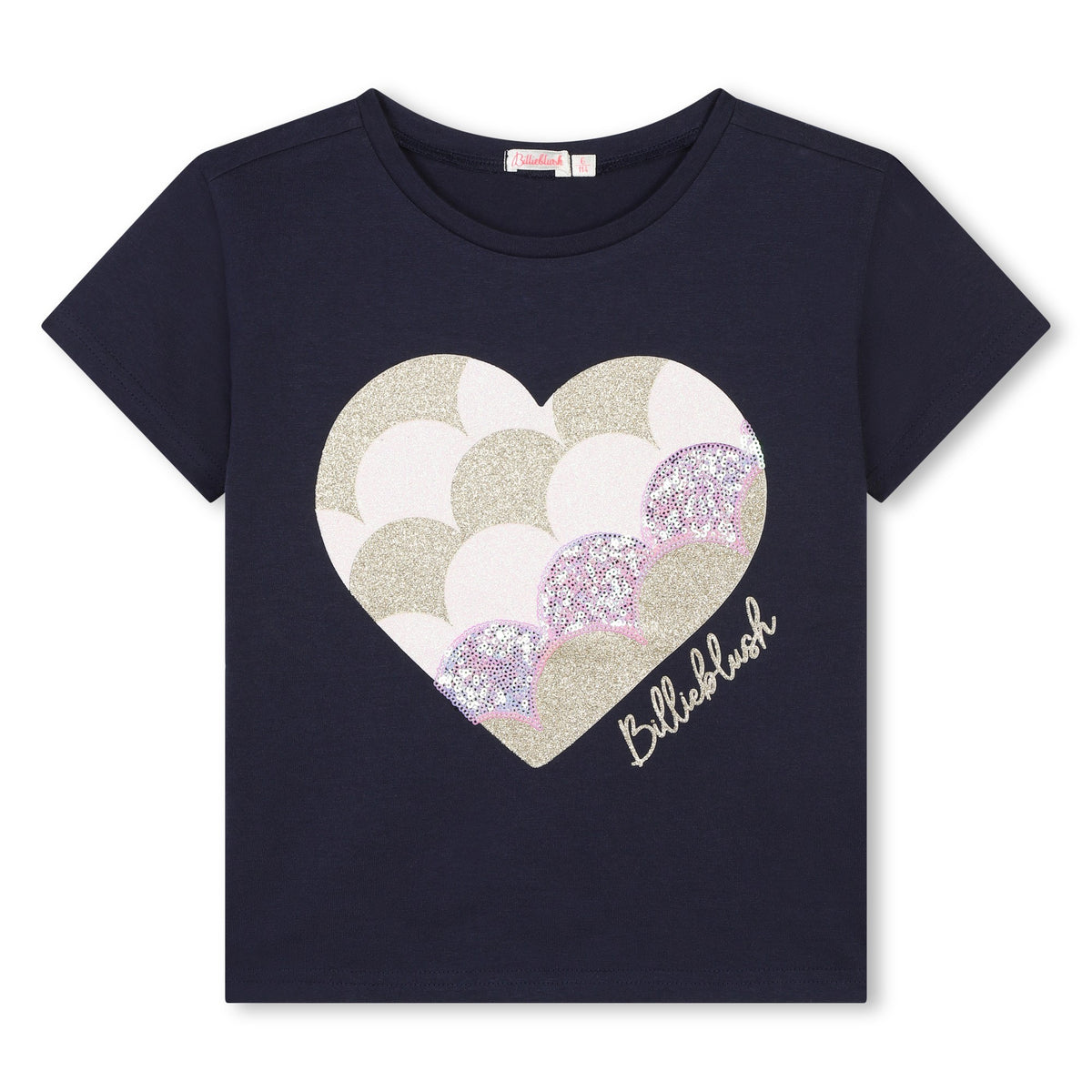 Billieblush T-Shirt Heart Logo Navy