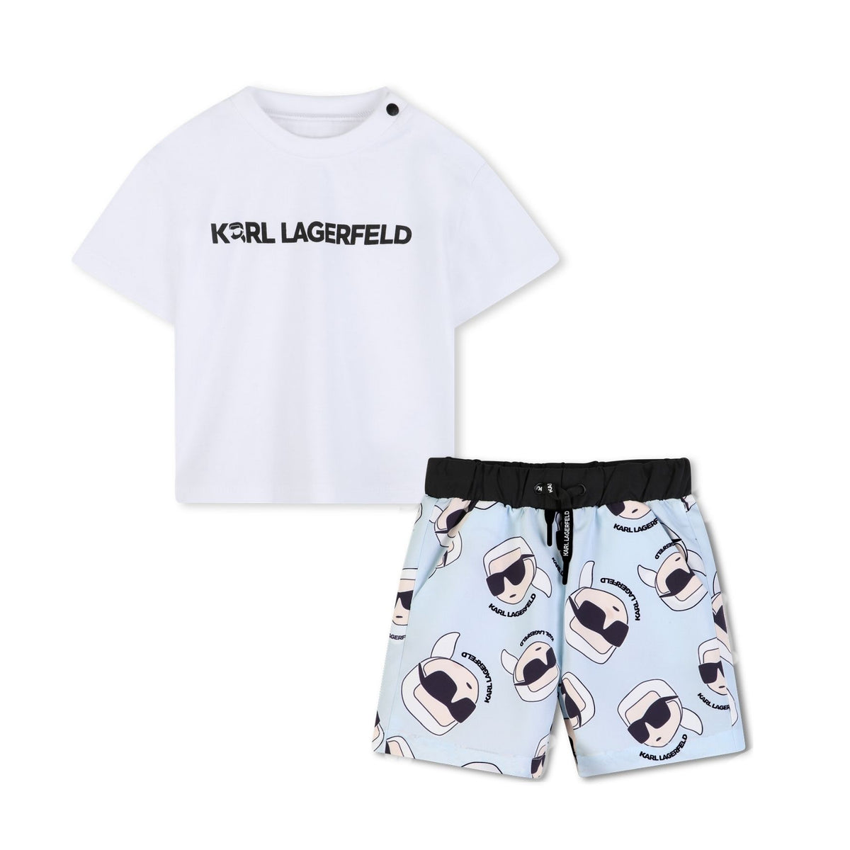 Karl Lagerfeld Set Tshirt & Shorts Logo Whiteblue