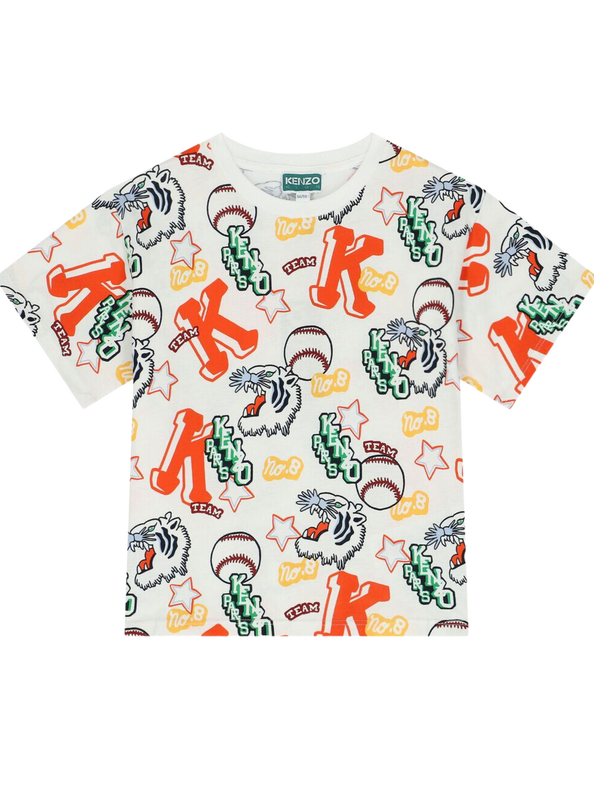 Kenzo Tshirt College All Over Print Ivory