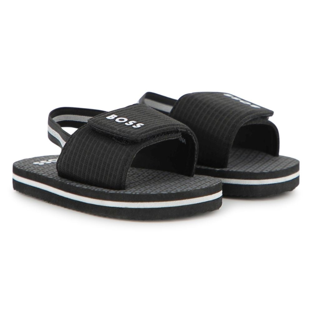 Boss Slides Strap Logo Black