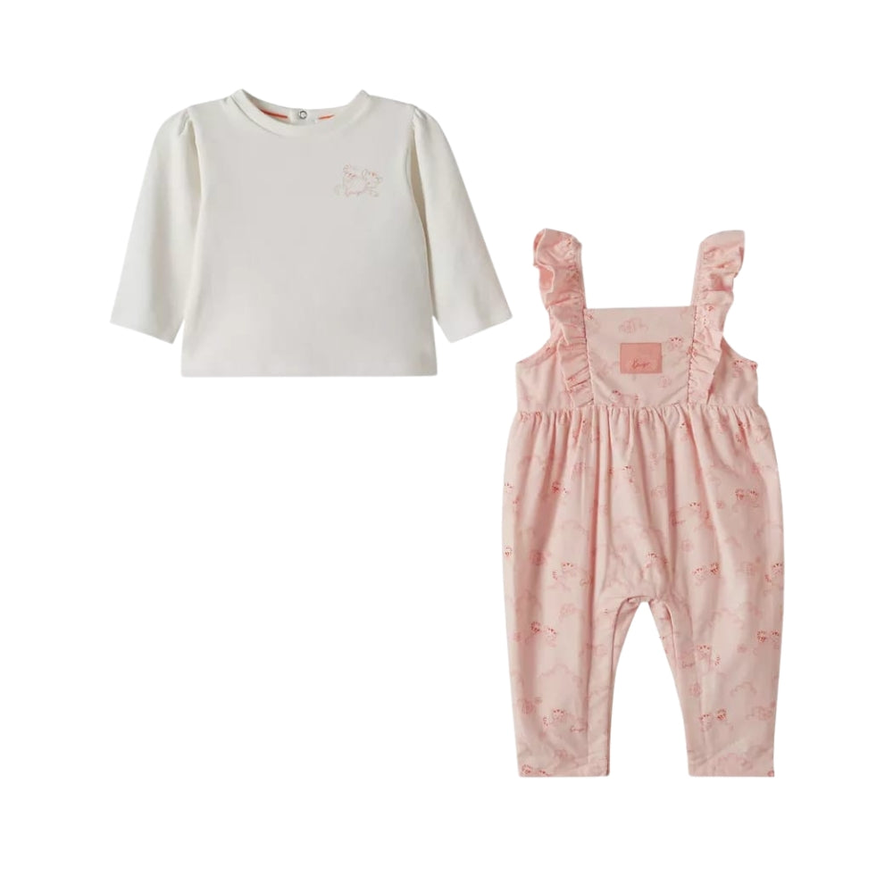 Kenzo Dungaree+Tshirt Pink