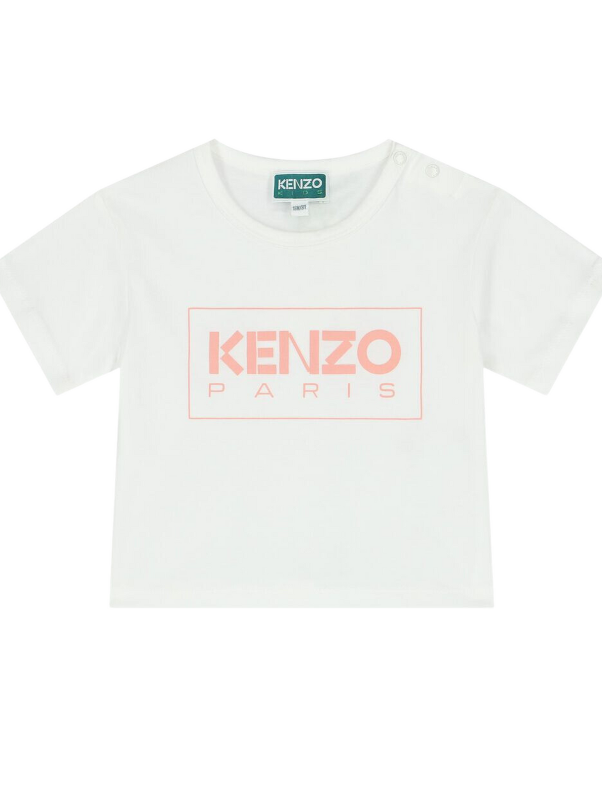 Kenzo Tshirt Pink Box Logo White