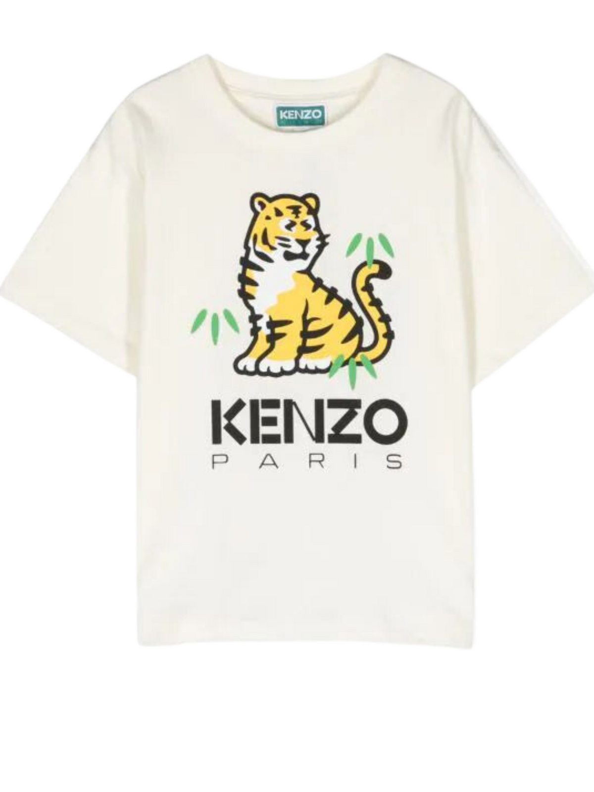 Kenzo Tshirt Tiger Logo Ivory
