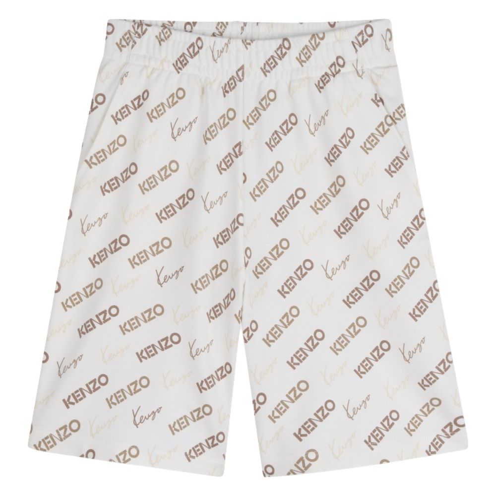 Kenzo Shorts Allover Print Offwhite