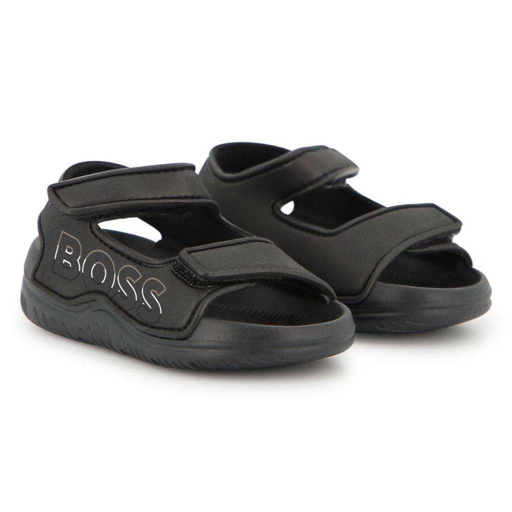 Boss Sandals Strap Logo Black