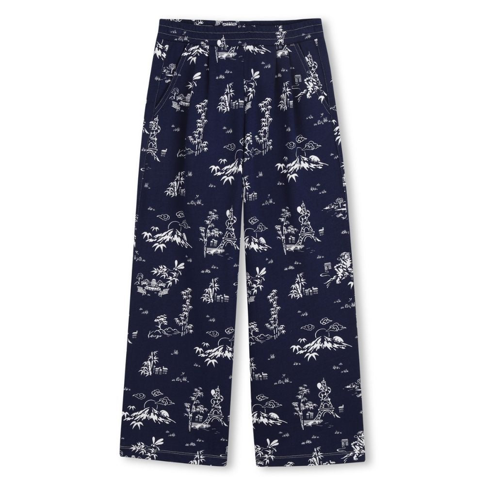 Kenzo Pants Allover Print Blue