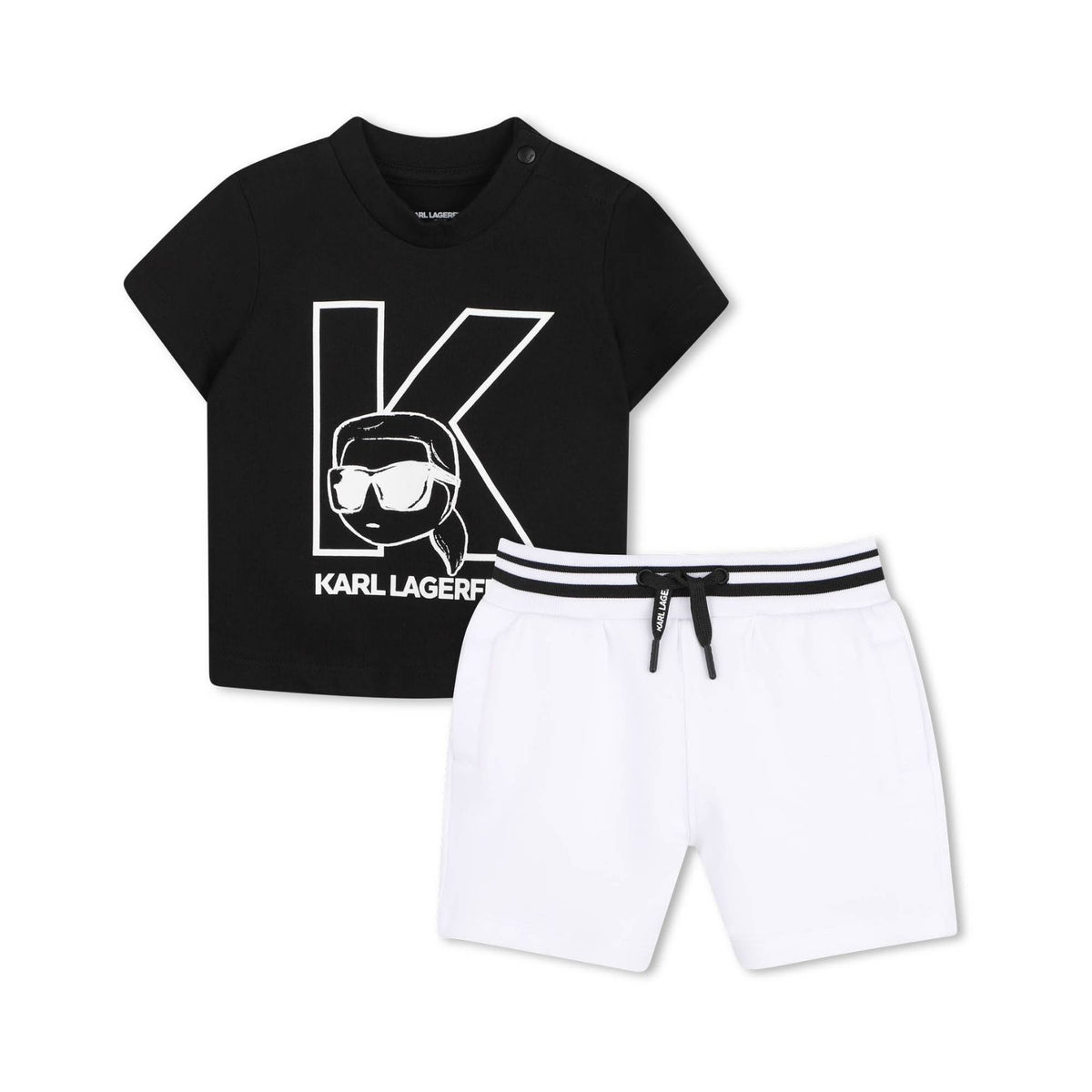 Karl Lagerfeld Set Tshirt & Shorts Blackwhite